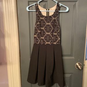 Black and Nude Mini Dress